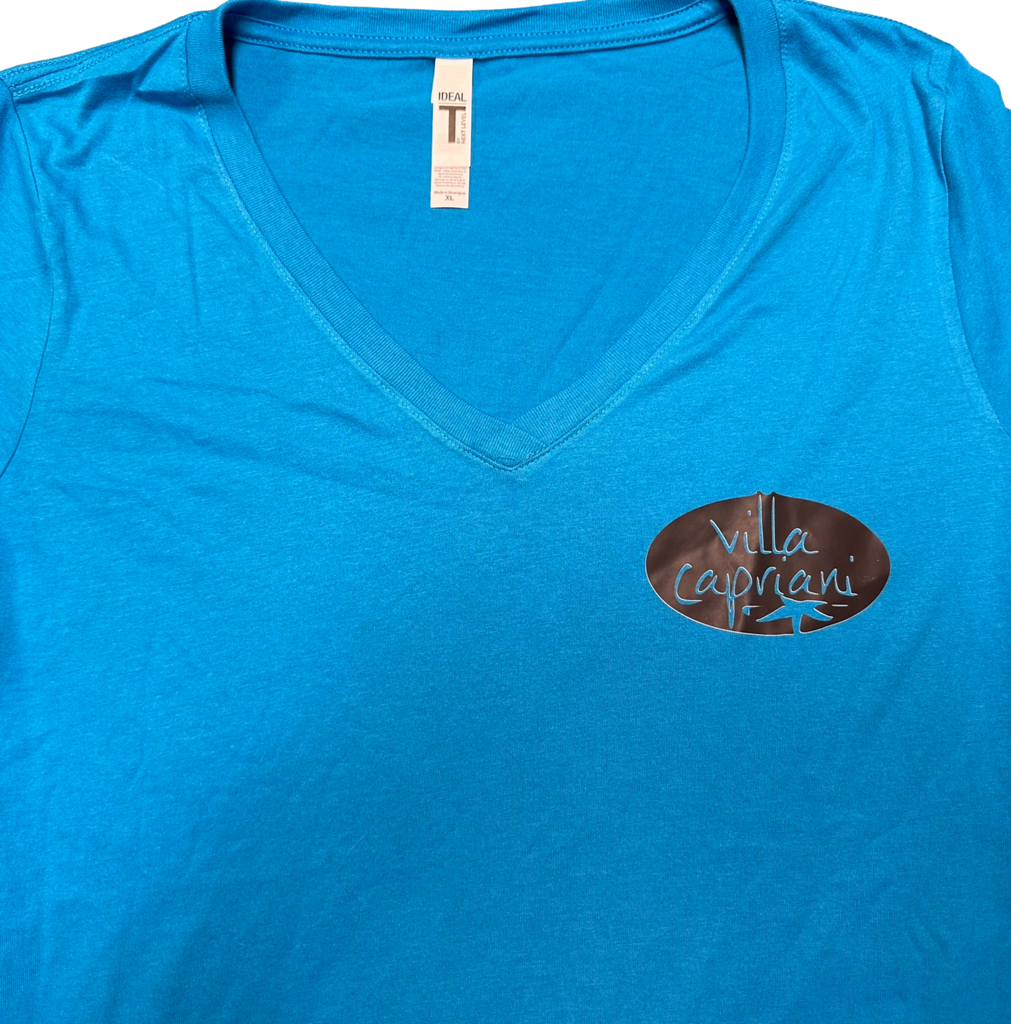 Aqua Women V-Neck T-Shirt with Logo only